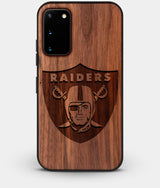 Best Custom Engraved Walnut Wood Las Vegas Raiders Galaxy S20 Case - Engraved In Nature