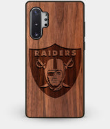 Best Custom Engraved Walnut Wood Las Vegas Raiders Note 10 Plus Case - Engraved In Nature