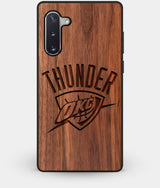 Best Custom Engraved Walnut Wood OKC Thunder Note 10 Case - Engraved In Nature