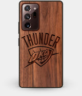 Best Custom Engraved Walnut Wood OKC Thunder Note 20 Ultra Case - Engraved In Nature