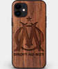 Custom Carved Wood Olympique de Marseille iPhone 12 Mini Case | Personalized Walnut Wood Olympique de Marseille Cover, Birthday Gift, Gifts For Him, Monogrammed Gift For Fan | by Engraved In Nature