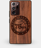 Best Custom Engraved Walnut Wood Philadelphia 76Ers Note 20 Ultra Case - Engraved In Nature