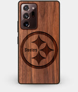 Best Custom Engraved Walnut Wood Pittsburgh Steelers Note 20 Ultra Case - Engraved In Nature