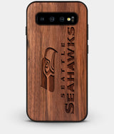 Best Custom Engraved Walnut Wood Seattle Seahawks Galaxy S10 Case - Engraved In Nature