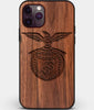 Custom Carved Wood S.L. Benfica iPhone 11 Pro Case | Personalized Walnut Wood S.L. Benfica Cover, Birthday Gift, Gifts For Him, Monogrammed Gift For Fan | by Engraved In Nature
