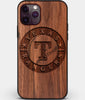Custom Carved Wood Texas Rangers iPhone 11 Pro Case | Personalized Walnut Wood Texas Rangers Cover, Birthday Gift, Gifts For Him, Monogrammed Gift For Fan | by Engraved In Nature