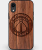 Custom Carved Wood Washington Wizards iPhone XR Case | Personalized Walnut Wood Washington Wizards Cover, Birthday Gift, Gifts For Him, Monogrammed Gift For Fan | by Engraved In Nature