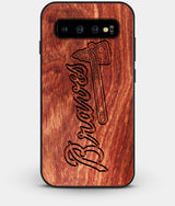 Best Custom Engraved Wood Atlanta Braves Galaxy S10 Plus Case - Engraved In Nature