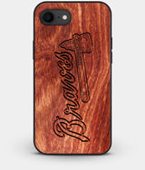 Best Custom Engraved Wood Atlanta Braves iPhone 8 Case - Engraved In Nature