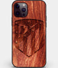 Custom Carved Wood Atletico Madrid iPhone 12 Pro Case | Personalized Mahogany Wood Atletico Madrid Cover, Birthday Gift, Gifts For Him, Monogrammed Gift For Fan | by Engraved In Nature