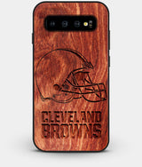 Best Custom Engraved Wood Cleveland Browns Galaxy S10 Plus Case - Engraved In Nature