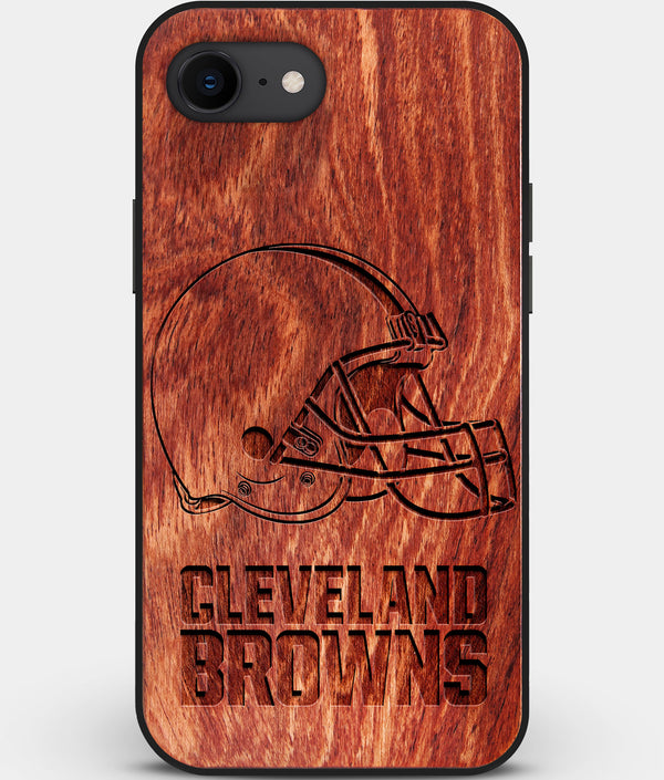 Best Custom Engraved Wood Cleveland Browns iPhone SE Case - Engraved In Nature