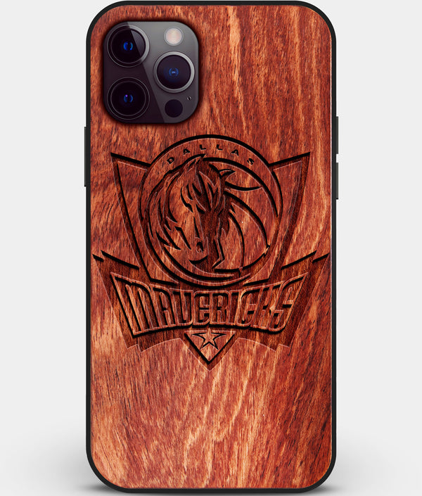 Custom Carved Wood Dallas Mavericks iPhone 12 Pro Max Case | Personalized Mahogany Wood Dallas Mavericks Cover, Birthday Gift, Gifts For Him, Monogrammed Gift For Fan | by Engraved In Nature