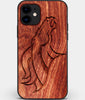 Custom Carved Wood Denver Broncos iPhone 12 Case | Personalized Mahogany Wood Denver Broncos Cover, Birthday Gift, Gifts For Him, Monogrammed Gift For Fan | by Engraved In Nature