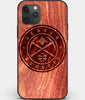 Custom Carved Wood Denver Nuggets iPhone 11 Pro Max Case | Personalized Mahogany Wood Denver Nuggets Cover, Birthday Gift, Gifts For Him, Monogrammed Gift For Fan | by Engraved In Nature