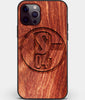 Custom Carved Wood FC Schalke 04 iPhone 12 Pro Max Case | Personalized Mahogany Wood FC Schalke 04 Cover, Birthday Gift, Gifts For Him, Monogrammed Gift For Fan | by Engraved In Nature