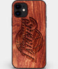 Custom Carved Wood Los Angeles Lakers iPhone 11 Case | Personalized Mahogany Wood Los Angeles Lakers Cover, Birthday Gift, Gifts For Him, Monogrammed Gift For Fan | by Engraved In Nature