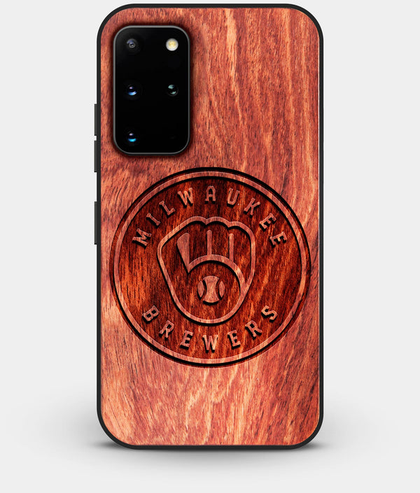 Best Custom Engraved Wood Milwaukee Brewers Galaxy S20 Plus Case - Engraved In Nature