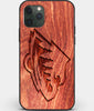 Custom Carved Wood Minnesota Wild iPhone 11 Pro Max Case | Personalized Mahogany Wood Minnesota Wild Cover, Birthday Gift, Gifts For Him, Monogrammed Gift For Fan | by Engraved In Nature