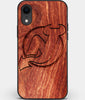 Custom Carved Wood New Jersey Devils iPhone XR Case | Personalized Mahogany Wood New Jersey Devils Cover, Birthday Gift, Gifts For Him, Monogrammed Gift For Fan | by Engraved In Nature