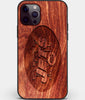 Custom Carved Wood New York Jets iPhone 12 Pro Max Case | Personalized Mahogany Wood New York Jets Cover, Birthday Gift, Gifts For Him, Monogrammed Gift For Fan | by Engraved In Nature