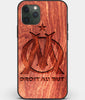 Custom Carved Wood Olympique de Marseille iPhone 11 Pro Max Case | Personalized Mahogany Wood Olympique de Marseille Cover, Birthday Gift, Gifts For Him, Monogrammed Gift For Fan | by Engraved In Nature