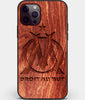 Custom Carved Wood Olympique de Marseille iPhone 12 Pro Max Case | Personalized Mahogany Wood Olympique de Marseille Cover, Birthday Gift, Gifts For Him, Monogrammed Gift For Fan | by Engraved In Nature