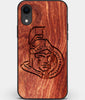 Custom Carved Wood Ottawa Senators iPhone XR Case | Personalized Mahogany Wood Ottawa Senators Cover, Birthday Gift, Gifts For Him, Monogrammed Gift For Fan | by Engraved In Nature