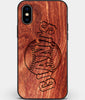 Custom Carved Wood San Francisco Giants iPhone XS Max Case | Personalized Mahogany Wood San Francisco Giants Cover, Birthday Gift, Gifts For Him, Monogrammed Gift For Fan | by Engraved In Nature