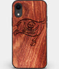 Custom Carved Wood Tampa Bay Buccaneers iPhone XR Case | Personalized Mahogany Wood Tampa Bay Buccaneers Cover, Birthday Gift, Gifts For Him, Monogrammed Gift For Fan | by Engraved In Nature