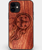Custom Carved Wood Tennessee Titans iPhone 11 Case | Personalized Mahogany Wood Tennessee Titans Cover, Birthday Gift, Gifts For Him, Monogrammed Gift For Fan | by Engraved In Nature