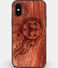 Custom Carved Wood Tennessee Titans iPhone XS Max Case | Personalized Mahogany Wood Tennessee Titans Cover, Birthday Gift, Gifts For Him, Monogrammed Gift For Fan | by Engraved In Nature