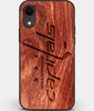 Custom Carved Wood Washington Capitals iPhone XR Case | Personalized Mahogany Wood Washington Capitals Cover, Birthday Gift, Gifts For Him, Monogrammed Gift For Fan | by Engraved In Nature