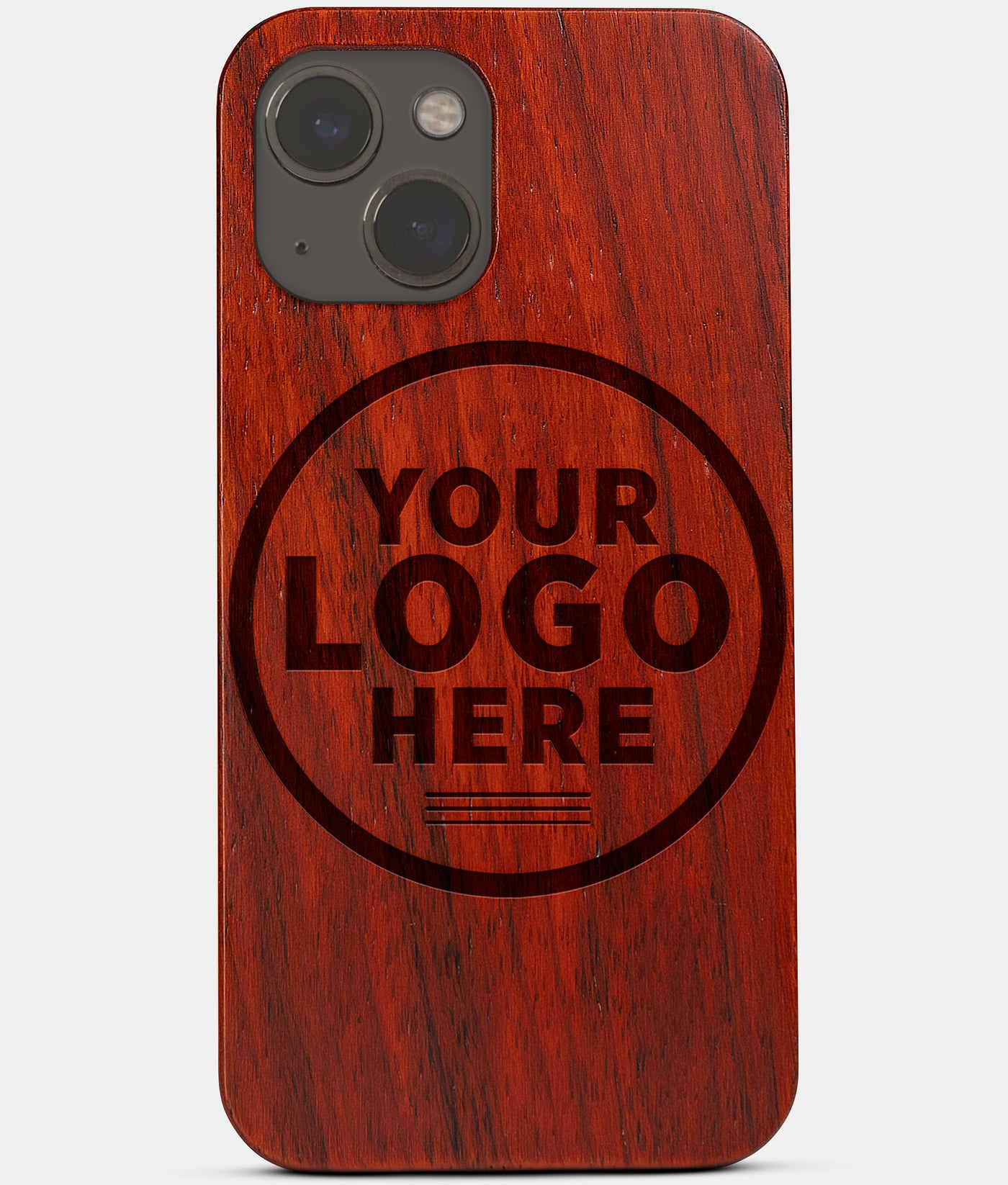 EcoFriendly Custom Mahogany Wood iPhone 13 Cases MagSafe® Compatible