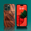 Custom New York Rangers iPhone 14/14 Pro/14 Pro Max/14 Plus Case - Carved Wood Rangers Cover