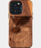 Custom St Louis Blues iPhone 15/15 Pro/15 Pro Max/15 Plus Case - Wood St Louis Blues Cover - Eco-friendly St Louis Blues iPhone 15 Case - Carved Wood Custom St Louis Blues Gift For Him - Monogrammed Personalized iPhone 15 Cover By Engraved In Nature