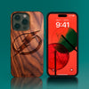 Custom Tampa Bay Lightning iPhone 14/14 Pro/14 Pro Max/14 Plus Case - Carved Wood Lightning Covers