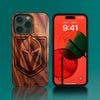Custom Vegas Golden Knights iPhone 14/14 Pro/14 Pro Max/14 Plus Case - Carved Wood Golden Knights Cover