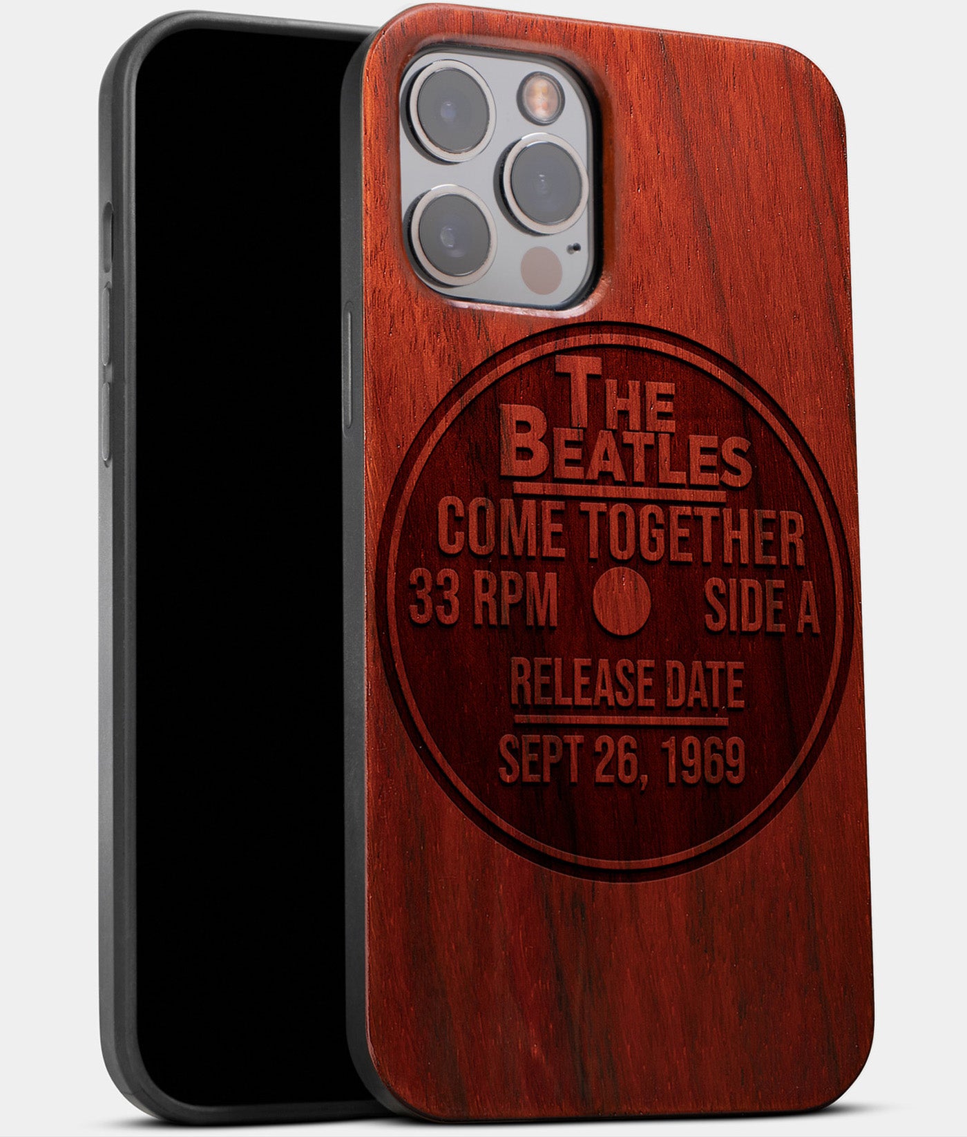 Best Custom Wood Vinyl Record iPhone 13 Series Cases - Custom Song Gift For Vinyl Collectors | 12” LP - Engraved In Nature