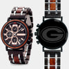 Green Bay Packers Mens Wrist Watch - Personalized Green Bay Packers Mens Watches - Custom Gifts For Him, Birthday Gifts, Gift For Dad - Best 2022 Green Bay Packers Christmas Gifts - Black 45mm NFL Wood Watch - By Engraved In Nature