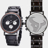 Houston Texans Mens Wrist Watch - Personalized Houston Texans Mens Watches - Custom Gifts For Him, Birthday Gifts, Gift For Dad - Best 2022 Houston Texans Christmas Gifts - Black 45mm NFL Wood Watch - By Engraved In Nature