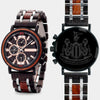Newcastle United F.C. Mens Wrist Watch - Personalized Newcastle United F.C. Mens Watches - Custom Gifts For Him, Birthday Gifts, Gift For Dad - Best 2022 Newcastle United F.C. Christmas Gifts - Black 45mm FC Wood Watch - By Engraved In Nature