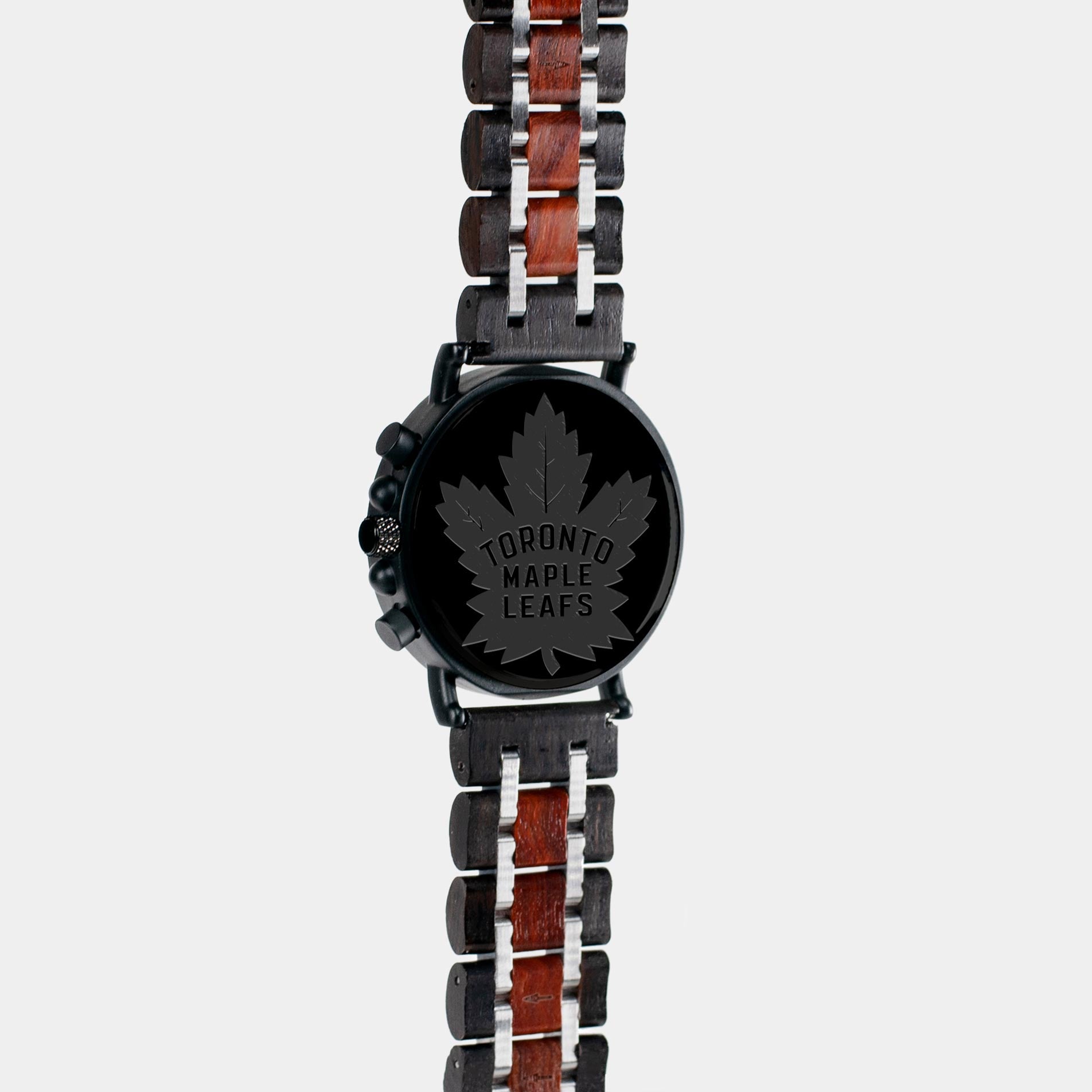 Best Toronto Maple Leafs Mahogany And Walnut Wood Chronograph Watch - Engraved In Nature