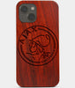 Carved Wood AFC Ajax iPhone 13 Case | Custom AFC Ajax Gift, Birthday Gift | Personalized Mahogany Wood Cover, Gifts For Him, Monogrammed Gift For Fan | by Engraved In Nature