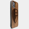 Best Wood Arsenal F.C. iPhone 13 Pro Max Case | Custom Arsenal F.C. Gift | Walnut Wood Cover - Engraved In Nature