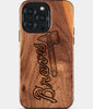 Eco-friendly Atlanta Braves iPhone 15 Pro Max Case - Carved Wood Custom Atlanta Braves Gift For Him - Monogrammed Personalized iPhone 15 Pro Max Cover By Engraved In Nature