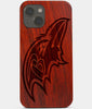 Carved Wood Baltimore Ravens iPhone 13 Case | Custom Baltimore Ravens Gift, Birthday Gift | Personalized Mahogany Wood Cover, Gifts For Him, Monogrammed Gift For Fan | by Engraved In Nature