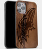Best Wood Baltimore Ravens iPhone 13 Pro Max Case | Custom Baltimore Ravens Gift | Walnut Wood Cover - Engraved In Nature