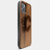 Best Wood Calgary Flames iPhone 13 Pro Max Case | Custom Calgary Flames Gift | Walnut Wood Cover - Engraved In Nature