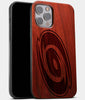 Best Wood Carolina Hurricanes iPhone 13 Pro Max Case | Custom Carolina Hurricanes Gift | Mahogany Wood Cover - Engraved In Nature